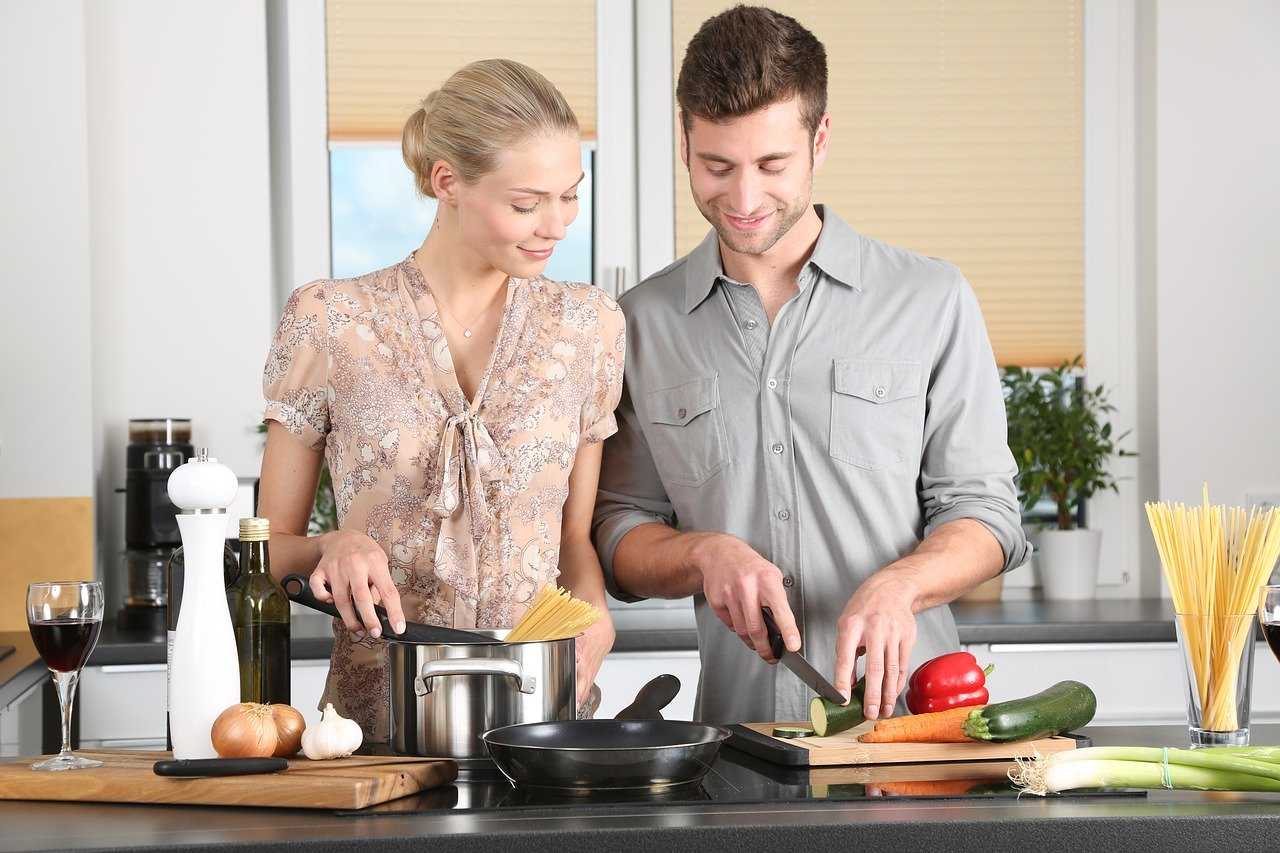 couple preparing a hearty meal together