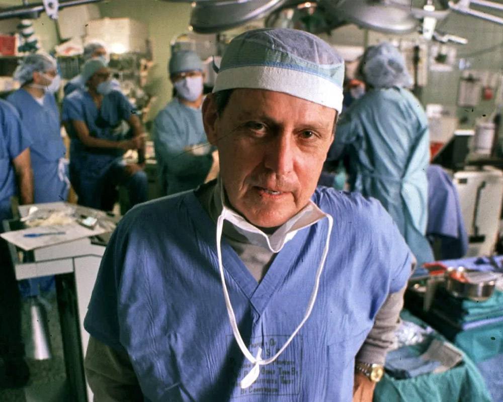 Dr. Thomas Starzl inside the operating room